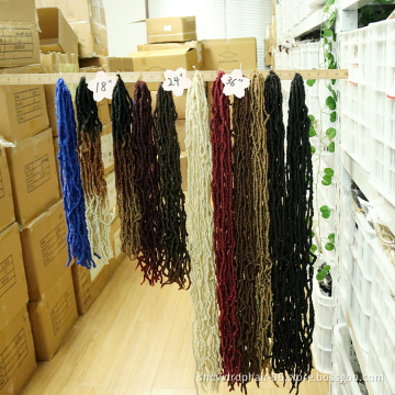 Provide wholesale Synthetic  Burgundy hair  Faux Locs Crochet Hair 18 24 36 inches  locs hair